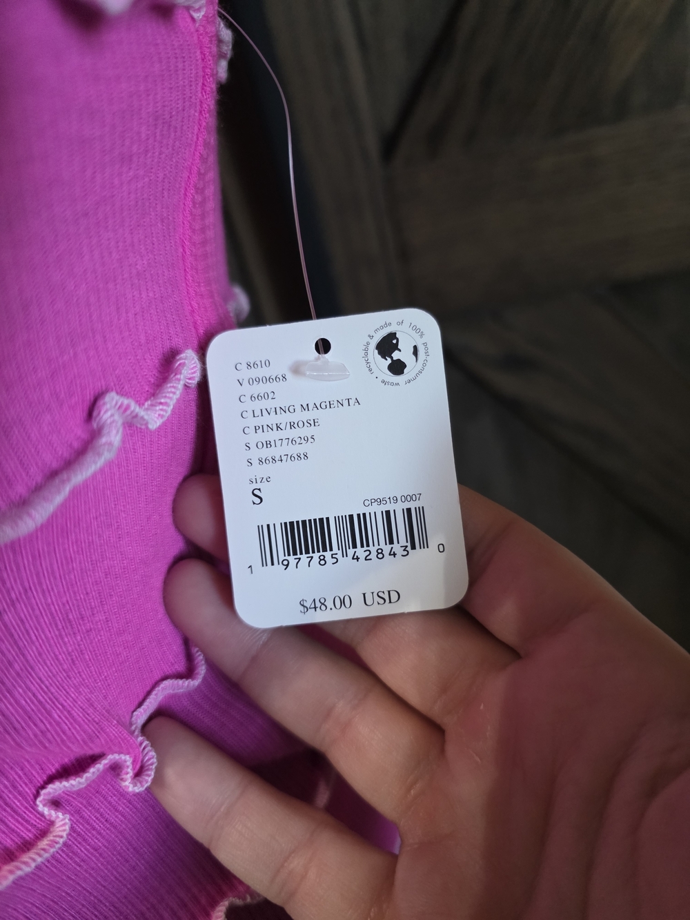 NWT FP Movement Hot Pink Ruffle Trim Tank - Picture 3 of 3